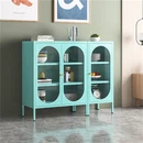 Buffet moderne en métal avec porte en verre arquée|Rangem...